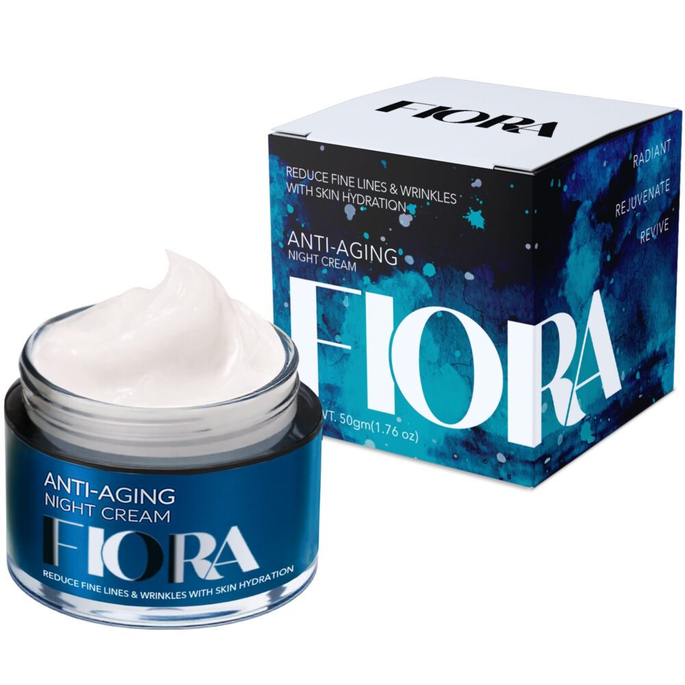 blue night cream jar and box anti-aging