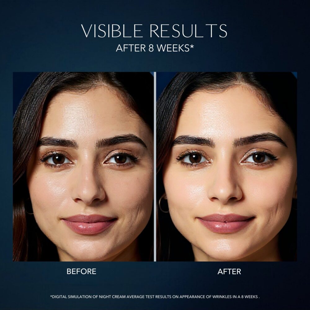 face skin result before and after dark background