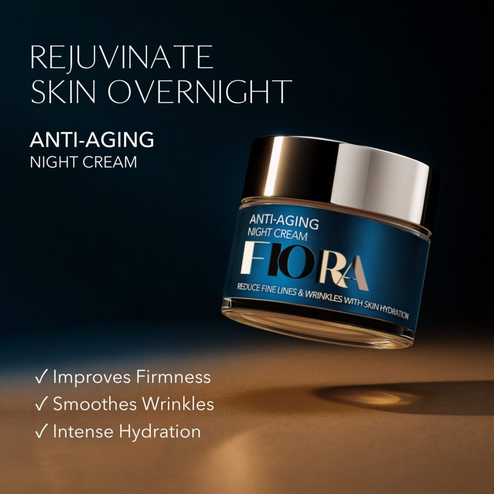 premium blue cream jar dark background anti-aging